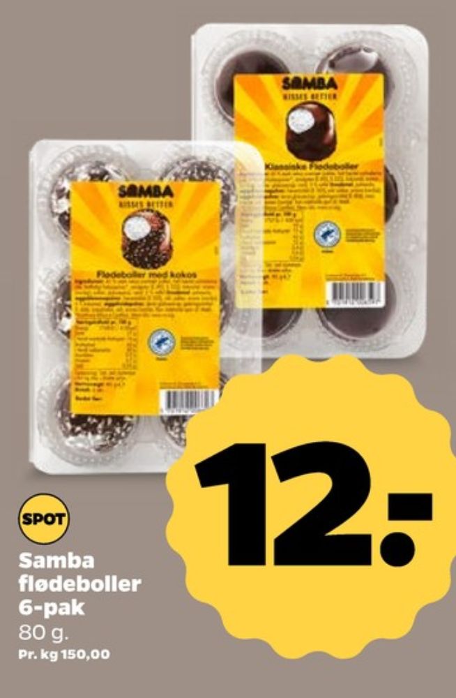 Samba, Flødeboller Kokos