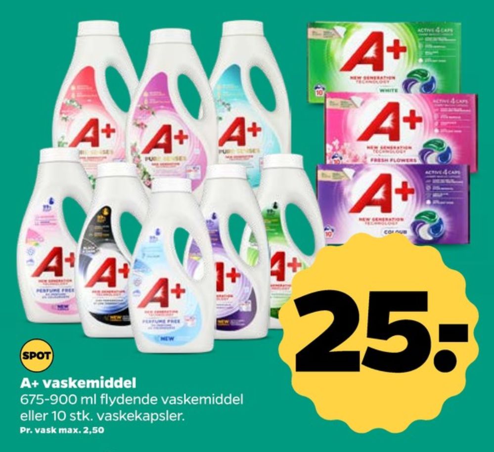 A+, Vaskemiddel-tabs