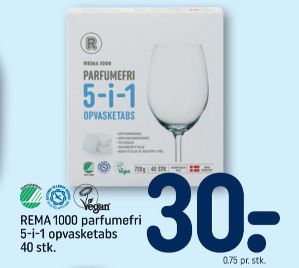 Rema 1000, Maskinopvask-tabs