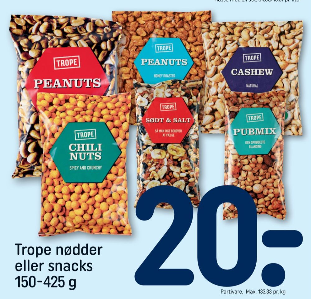 Trope, Peanuts ristede og saltede