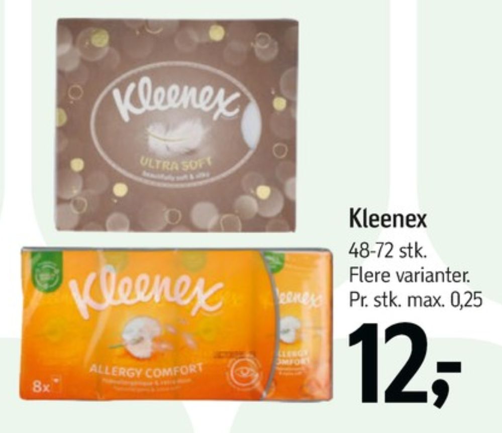 Kleenex, Lommetørklæder
