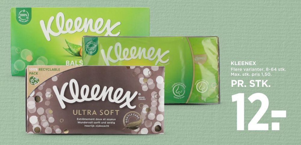 Kleenex, Lommetørklæder