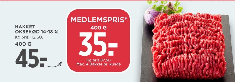 Hakket oksekød 14-18%