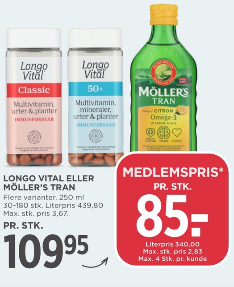 Longo Vital, Vitaminer