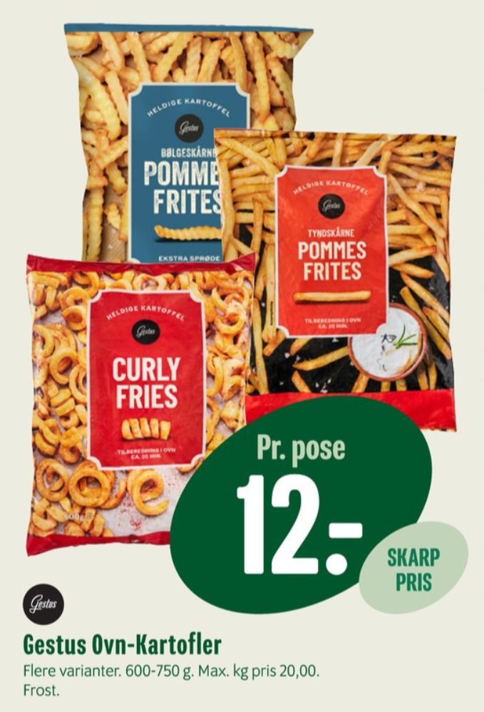 Gestus, Pommes Frites Tyndtskårne