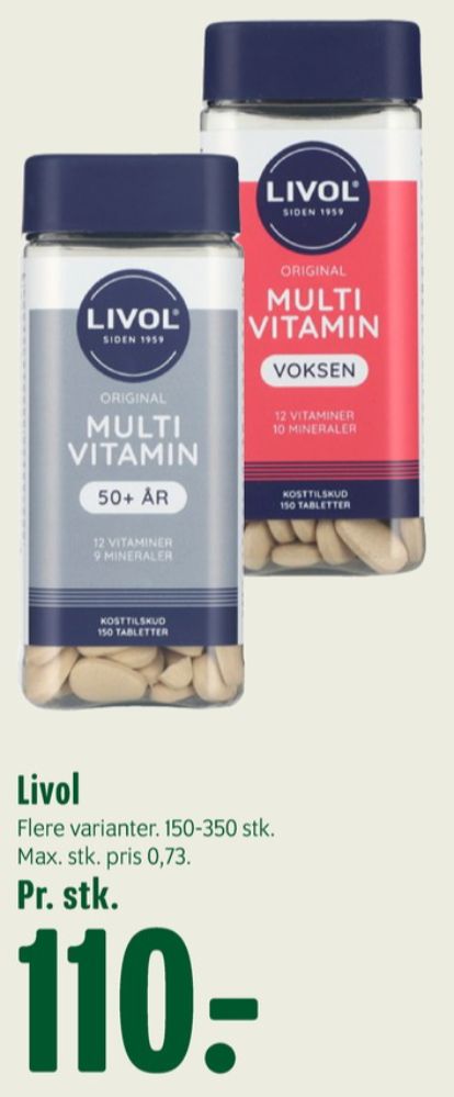 Livol Multi, Vitaminer