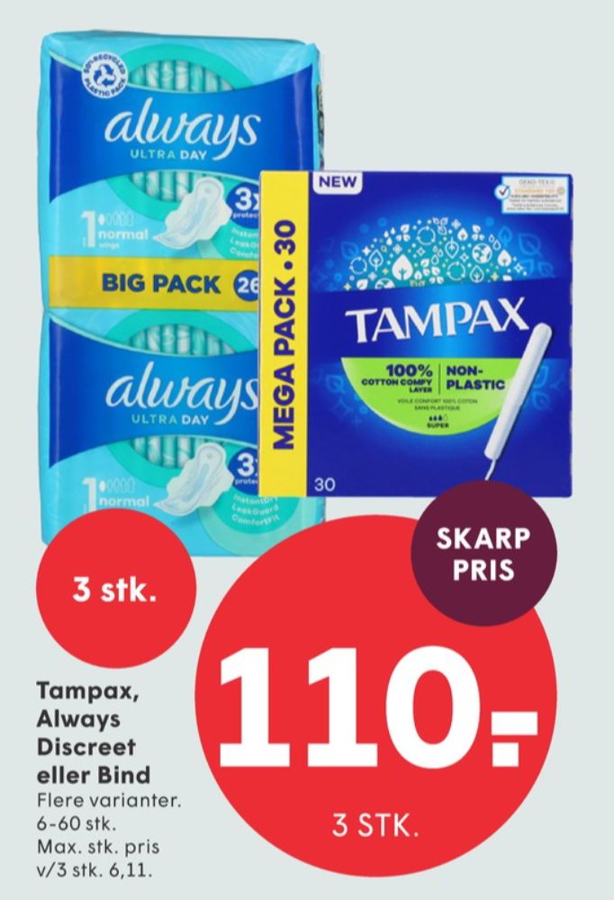 Tampax, Tamponer