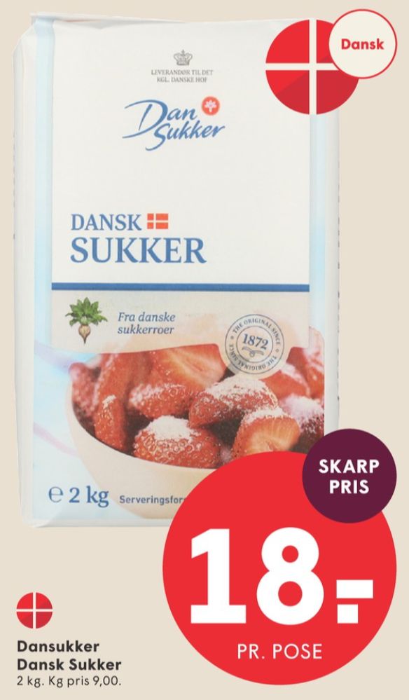 Dansukker, Sukker