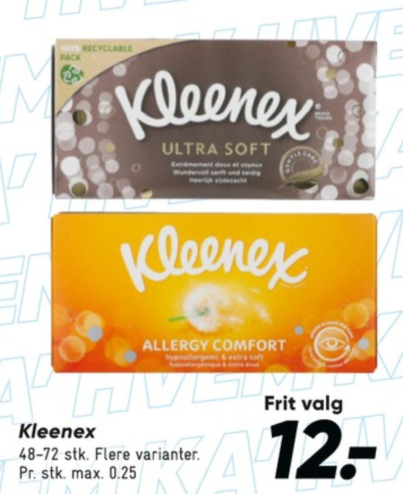 Kleenex, Lommetørklæder