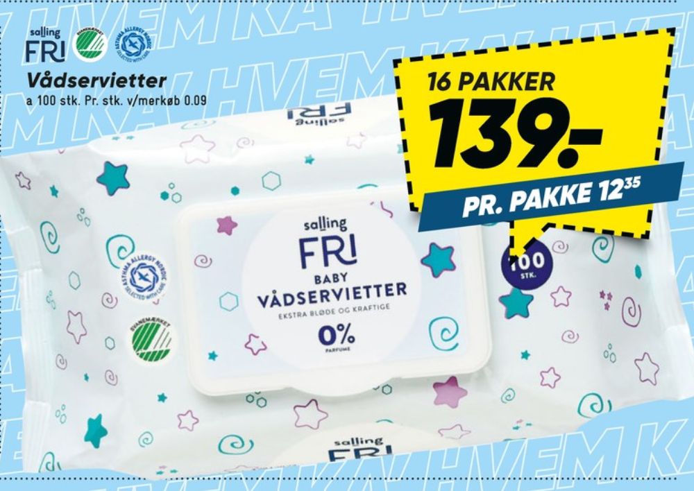 Salling Fri, Vådservietter
