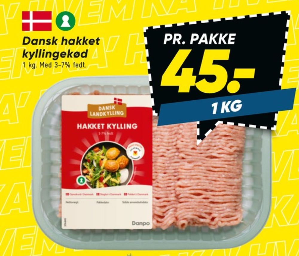 Dansk Landkylling, Hakket kylling 3-7%