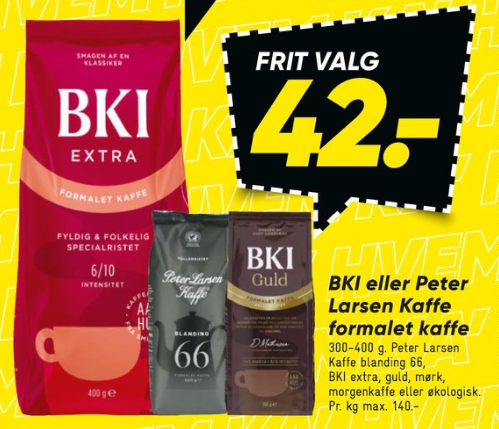 BKI Extra Specialristet, Kaffe Formalet