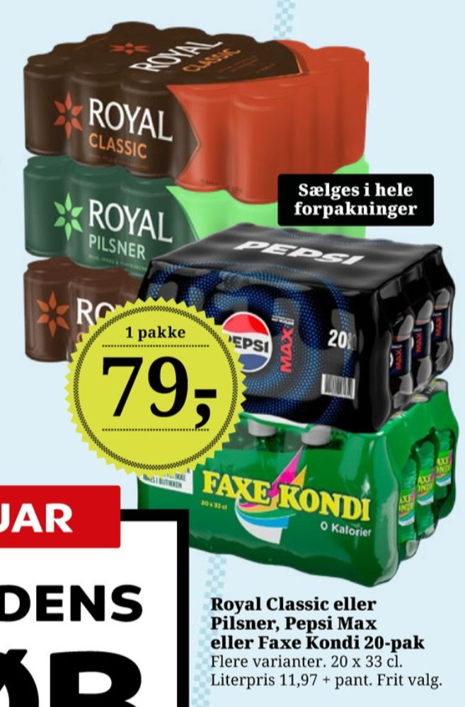 Royal 0,0 Classic, Øl - Alkoholfri 20 pk.