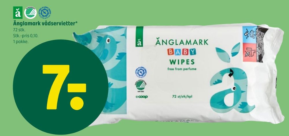 Änglamark, Vådservietter