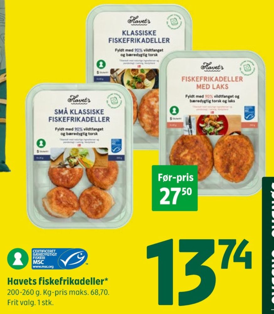 Havets, Fiskefrikadeller Laks