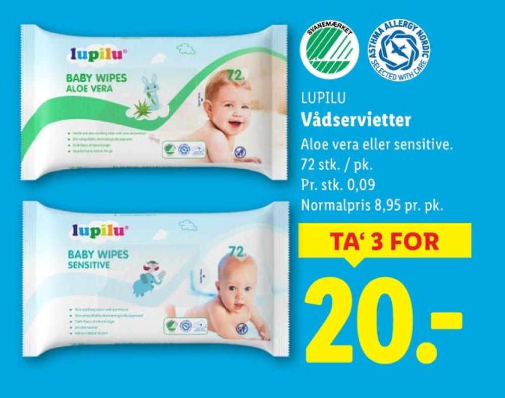 Lupilu, Vådservietter