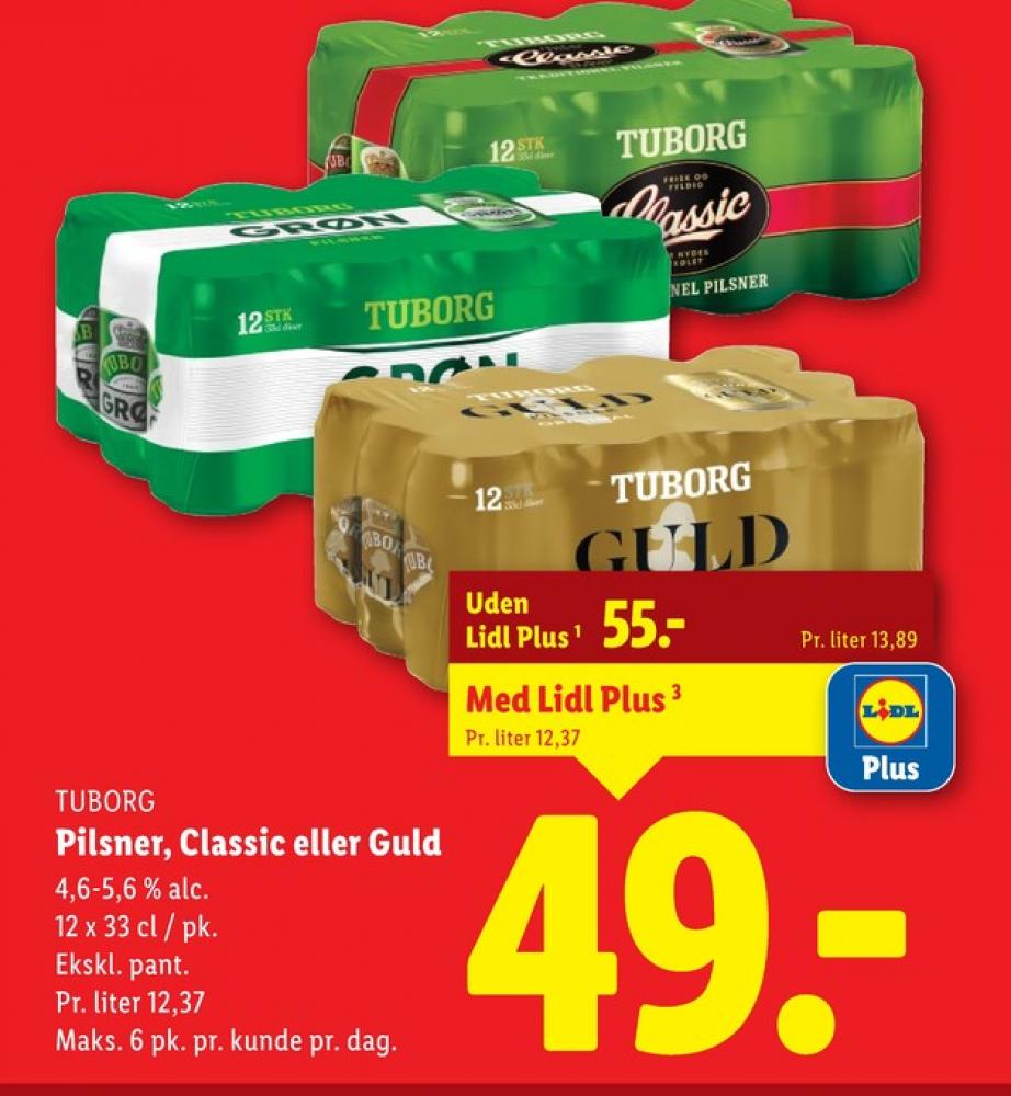 Tuborg Classic, Øl 12 pk.