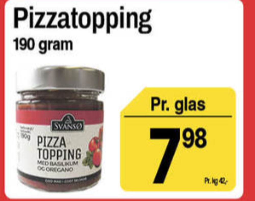 Svansø, Pizzatopping