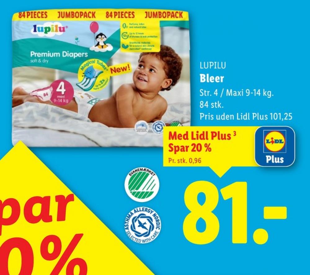 Lupilu Soft&Dry, Bleer str 4 9-14 kg Premium Diapers