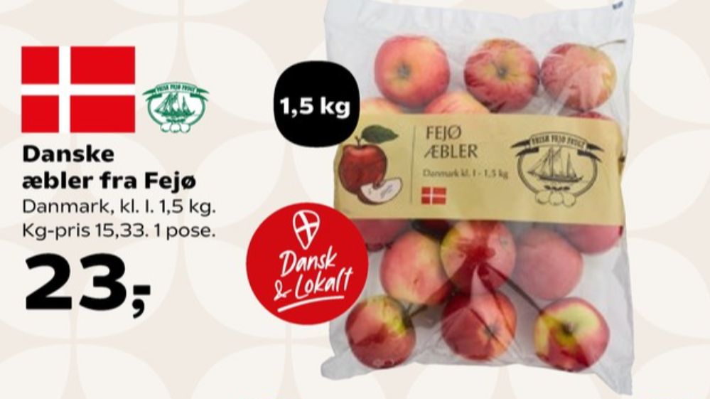 Fejø Dansk Kernefrugt, Æbler
