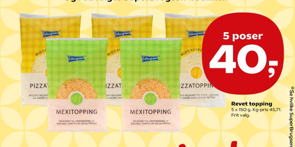 Falengreen, Revet ost Pizzatopping