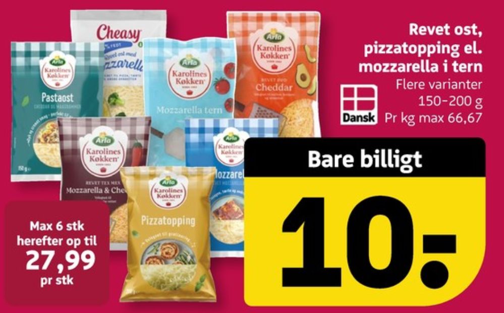 Karolines, Revet ost Pizzatopping