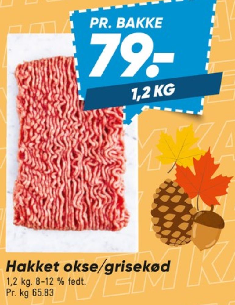 Hakket kalv og grisekød 8-12%