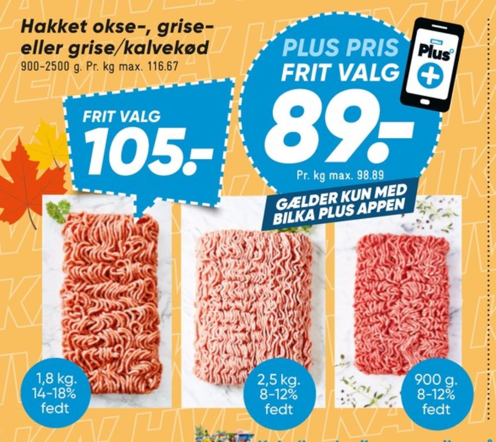 Hakket grisekød 8-12%