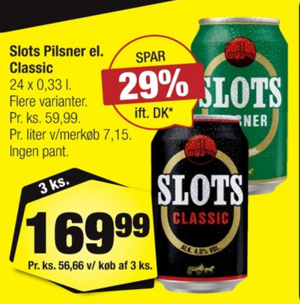 Slots Classic, Øl 24 pk.