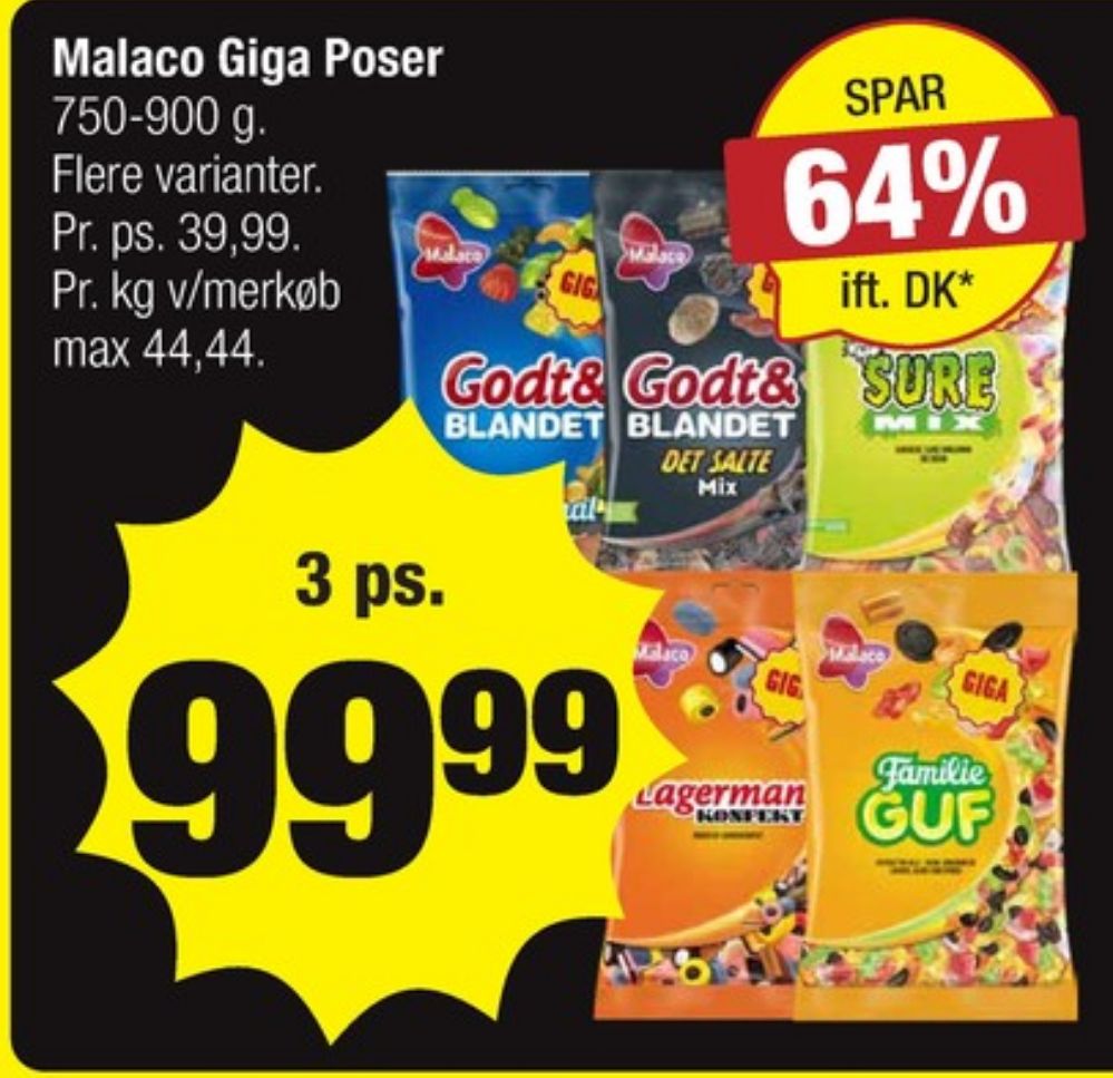 Malaco Godt & Blandet, Slikposer