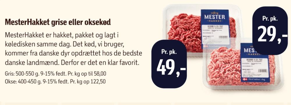 Salling Mester Hakket, Hakket grisekød 9-15%