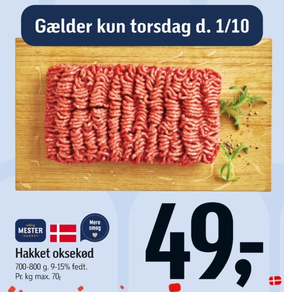 Salling Mester Hakket, Hakket oksekød 9-15%