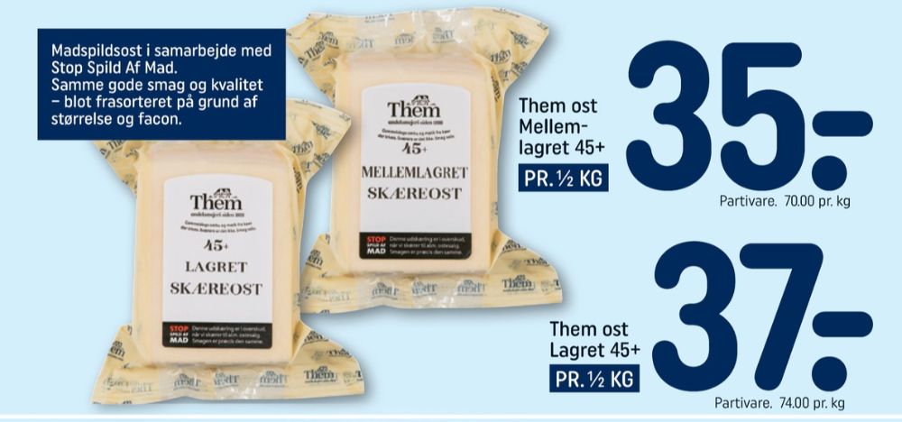 Them Ost, Skæreost Mellemlagret 45+