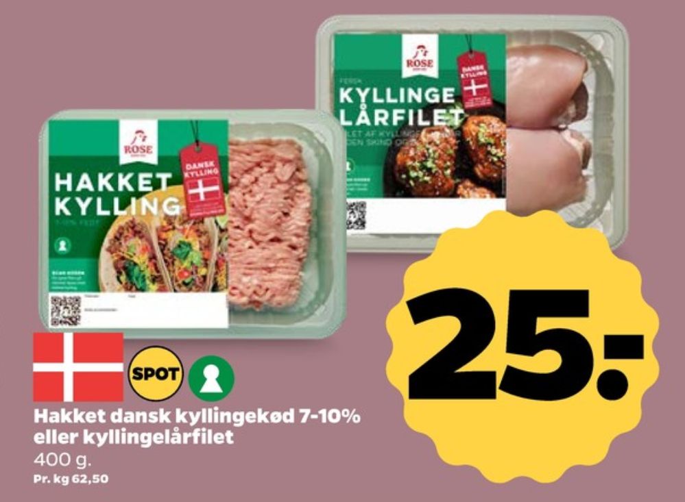 Rose, Hakket kylling 7-10%
