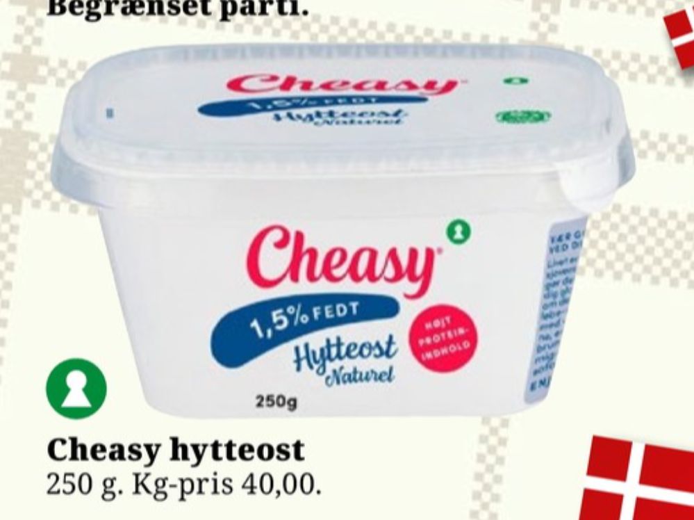 Cheasy, Hytteost naturel 1,5%