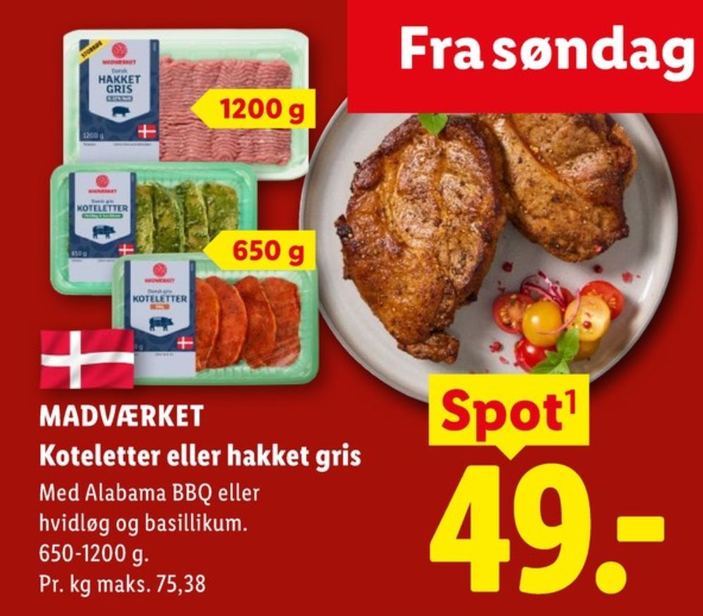 Madværket, Hakket grisekød 8-12%
