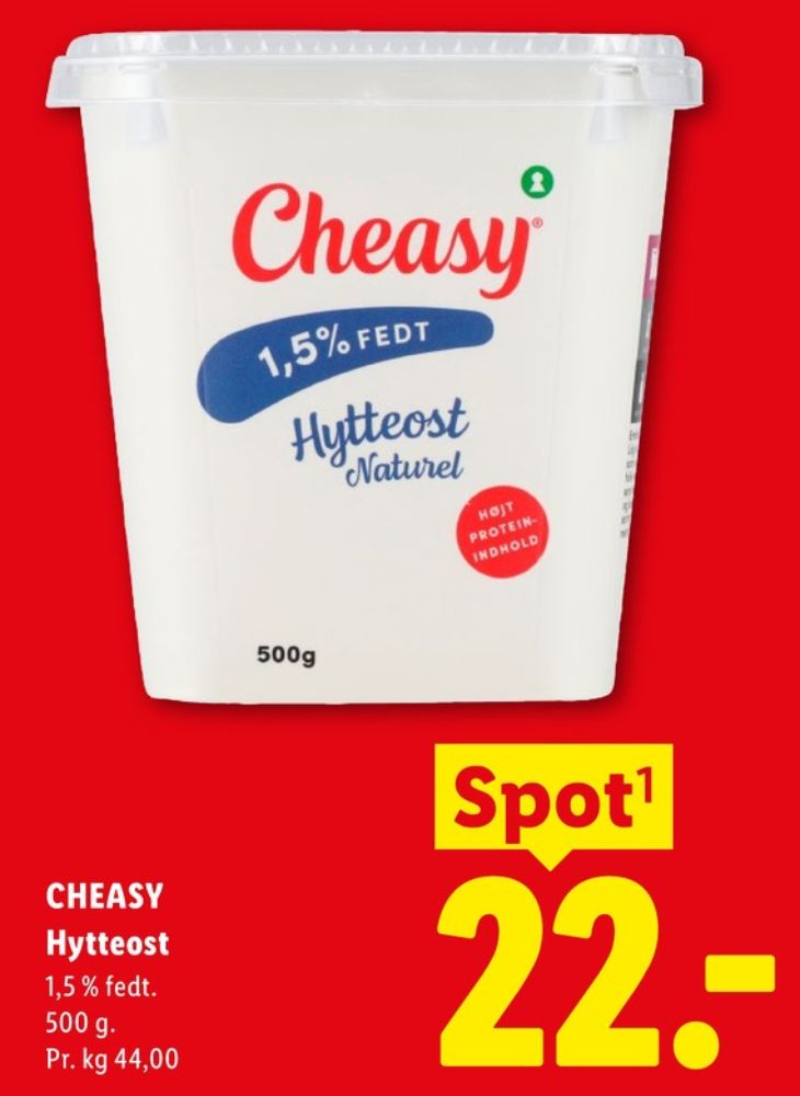Cheasy, Hytteost naturel 1,5%