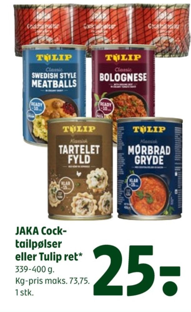 Jaka, Cocktailpølser