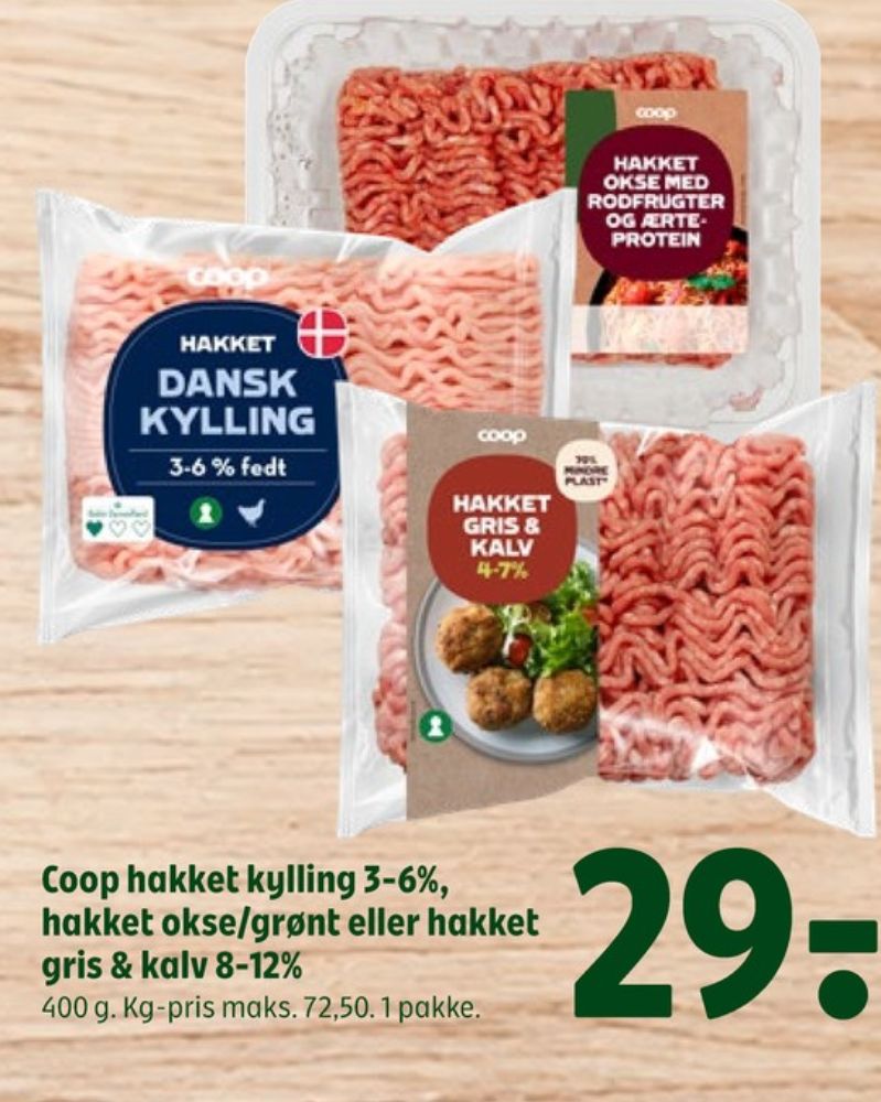 Coop, Hakket oksekød med rodfrugter & ærteprotein