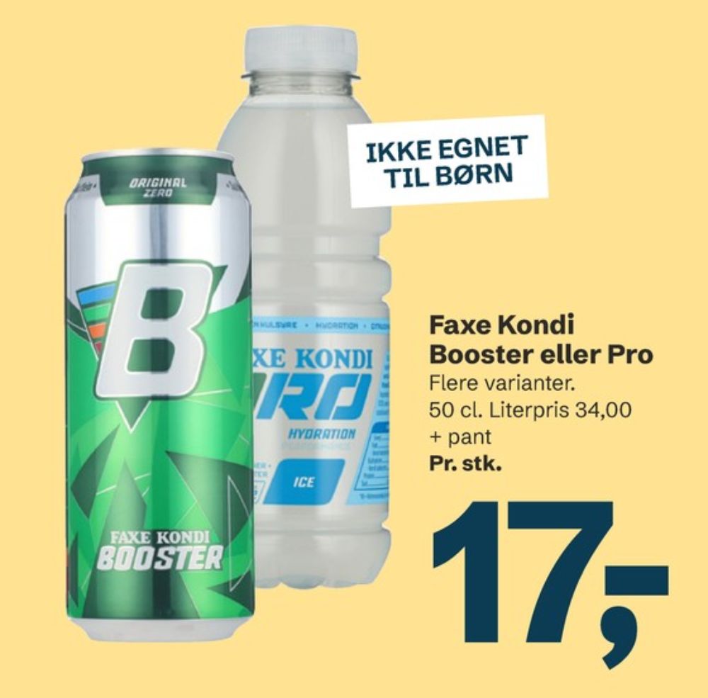 Faxe Kondi Booster Original Zero, Energidrik