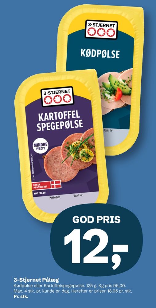 3-stjernet Gul bordpak, Kødpølse