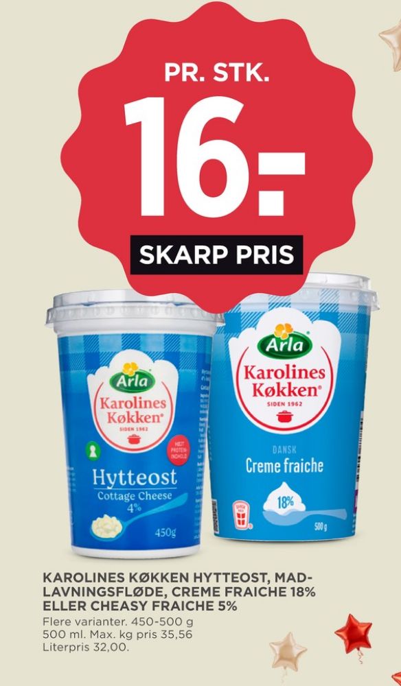 Karolines, Hytteost