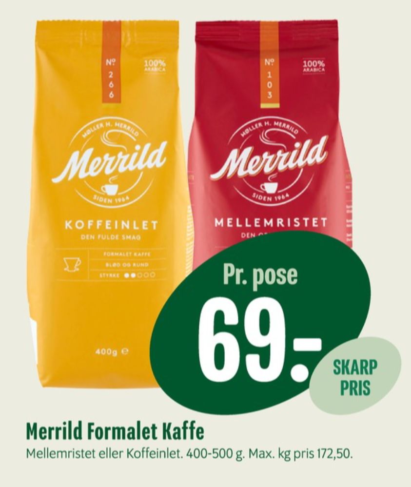 Merrild Mellemristet, Kaffe Formalet