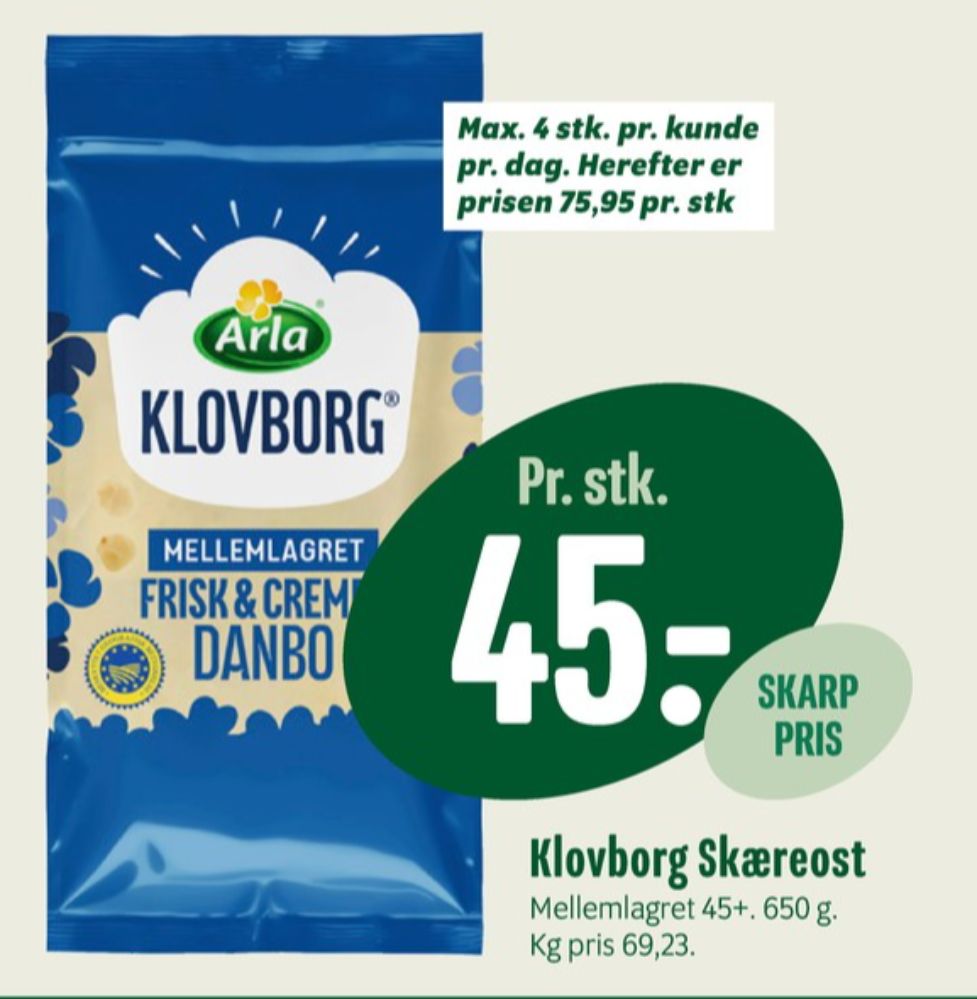 Klovborg, Skæreost Danbo Mellemlagret