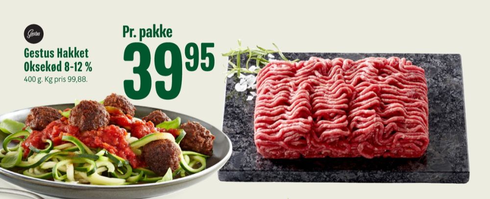 Gestus, Hakket oksekød 8-12%