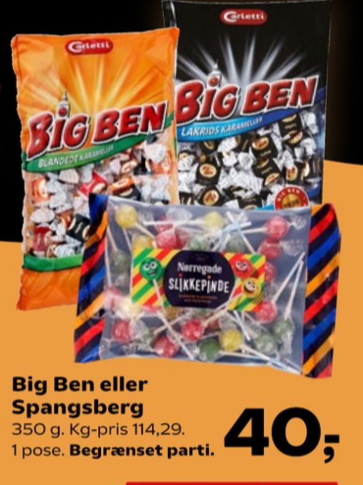Carletti Big Ben, Karameller Blandede
