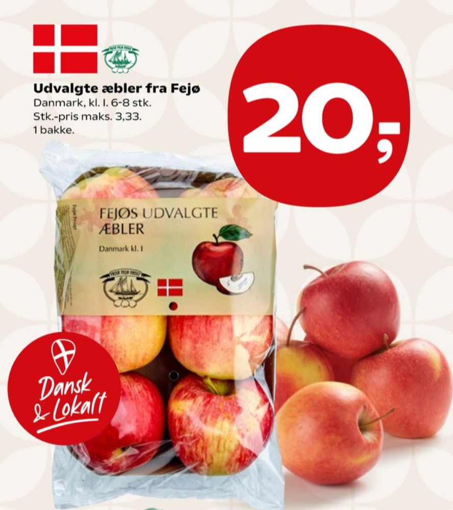 Fejø Dansk Kernefrugt, Æbler