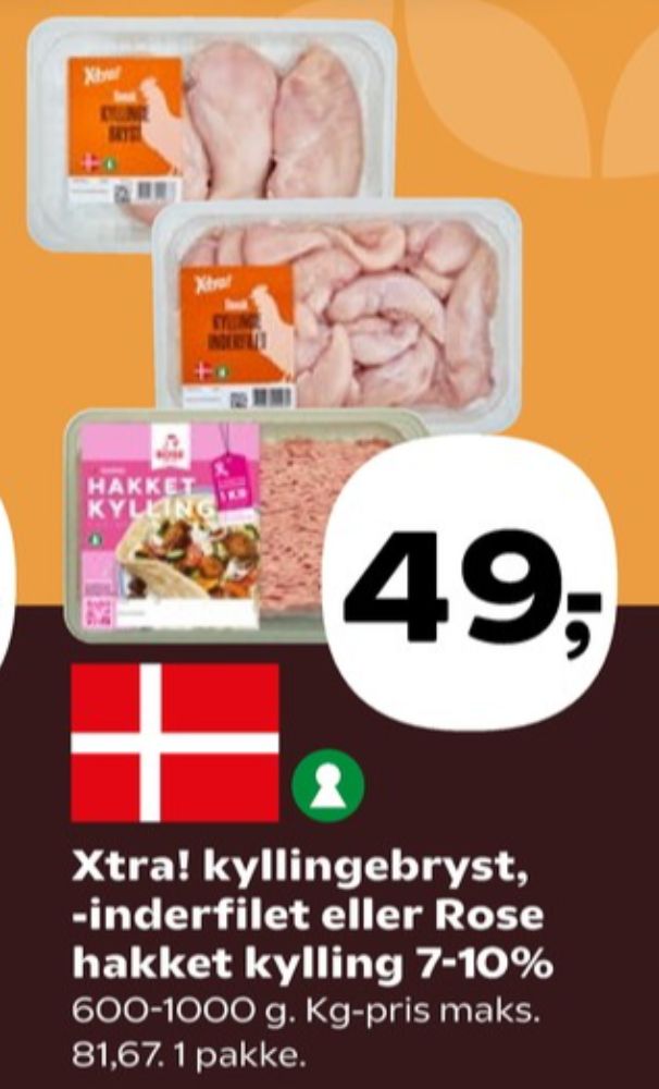 Rose, Hakket kylling 7-10%