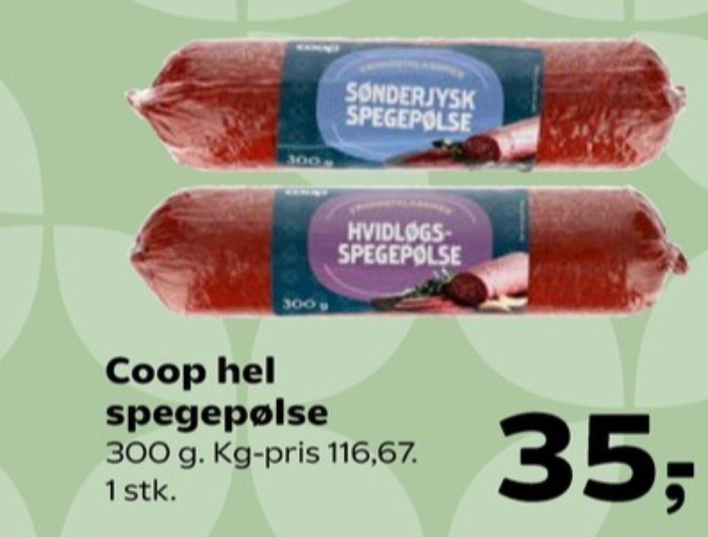 Coop, Hvidløgsspegepølse