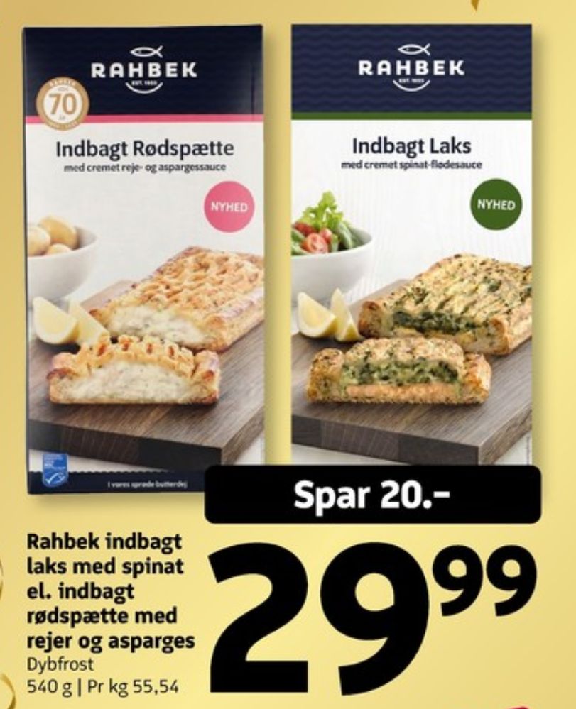 Rahbek, Indbagt Rødspætte med Cremet reje- og aspargessauce